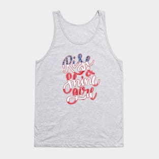 Rise and Shine Girl Flag Graphic T-shirt Tank Top